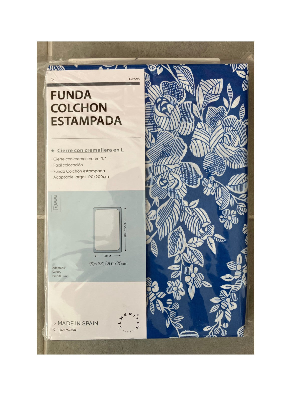 Funda De Colchón Estampada Azul