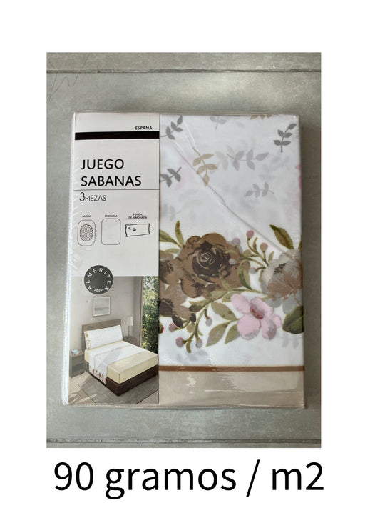 Juego De Sabana 3 Piezas Verano 90g/m2 Estampado