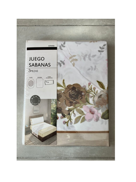 Juego De Sabana 3 Piezas Verano 70g/m2 Estampado